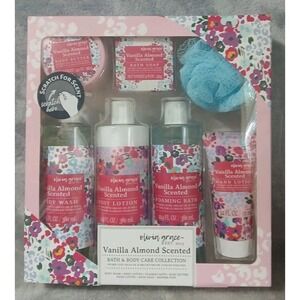 Olivia Grace Vanilla Almond 7pc Bath Body Gift Set Body Wash Lotion Butter Soap
